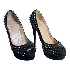 Christian Louboutin lady peep stud heels. Size 38.